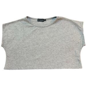 PrettyLittleThing Gray Crop Top Shirt Size 6 Sleeveless Soft Knit